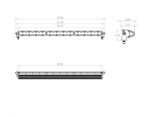 Baja Designs S8 Series Straight Driving Combo 30 Inch Amber LED Light Bar