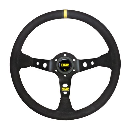 OMP 350mm Black Suede Black Spokes Corsica Scamosciato Steering Wheel ...