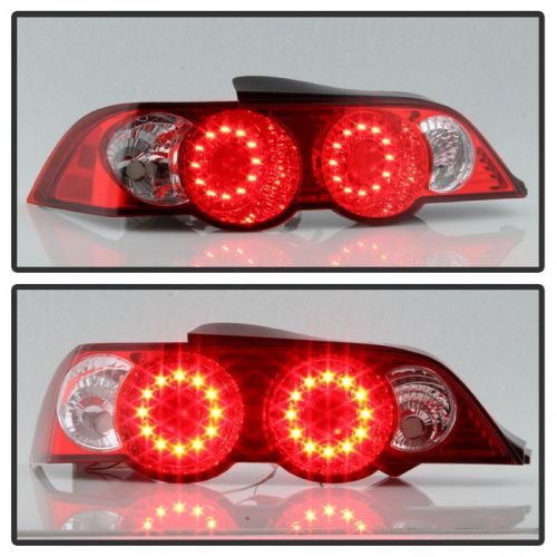 Spyder 02-04 RSX Red Clear LED Tail Lights: K Series Parts