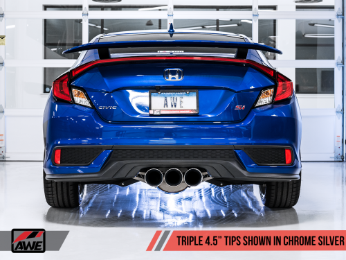 AWE Tuning 17-21 Civic Si Track Edition Black Triple Tip Exhaust