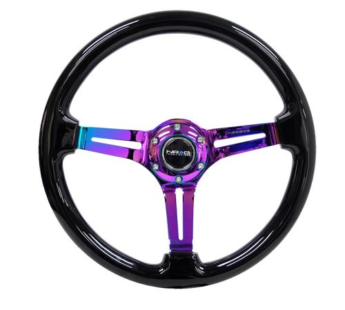 Nrg 350mm Black Wood Neochrome Spoke Reinforced Steering Wheel K